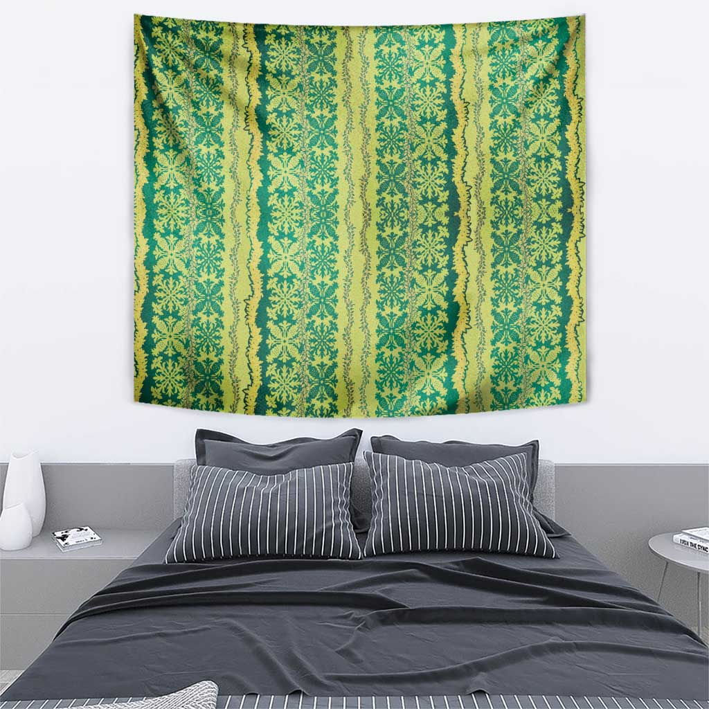 Hawaii Lei with Tribal Quilt Motif Tapestry LT9 - Polynesian Pride