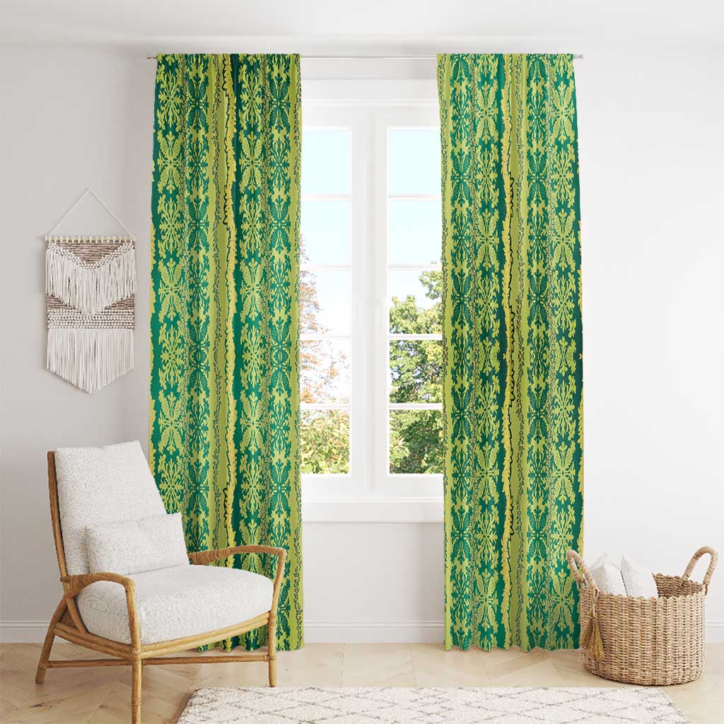 Hawaii Lei with Tribal Quilt Motif Window Curtain LT9 - Polynesian Pride