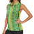 Hawaii Lei with Tribal Quilt Motif Women Sleeveless Polo Shirt