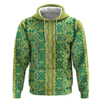 Hawaii Lei with Tribal Quilt Motif Zip Hoodie LT9 Pullover Hoodie Green - Polynesian Pride
