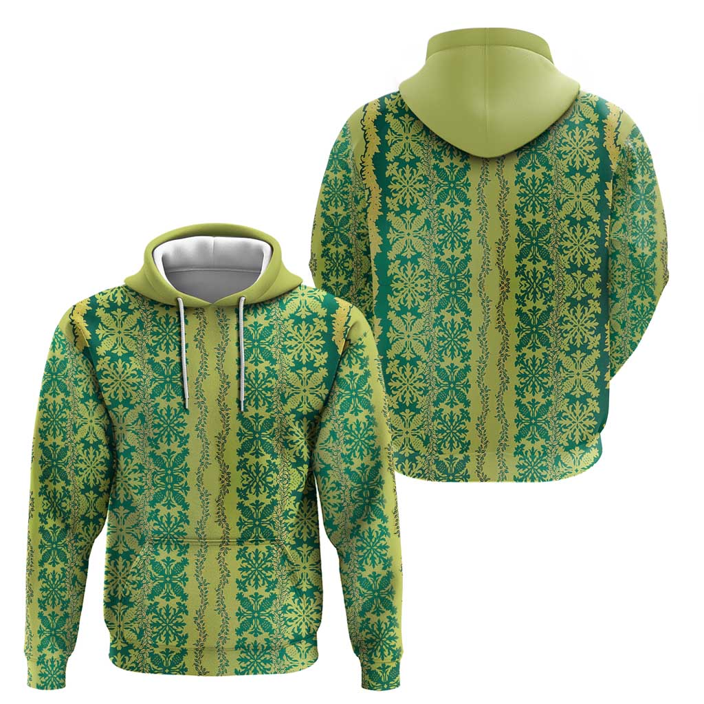 Hawaii Lei with Tribal Quilt Motif Zip Hoodie LT9 - Polynesian Pride