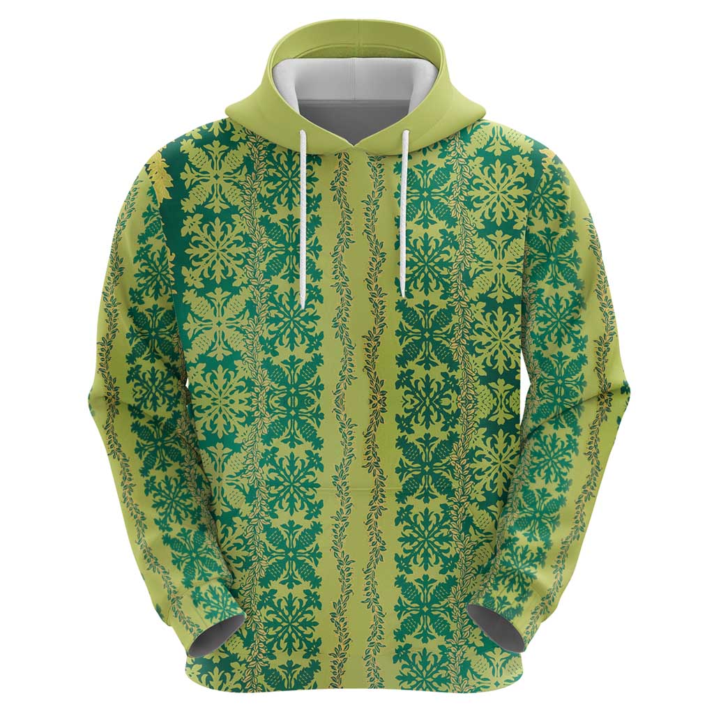 Hawaii Lei with Tribal Quilt Motif Zip Hoodie LT9 - Polynesian Pride