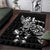 New Zealand Rugby Warrior Custom Area Rug Black Fern Taniko Motif