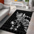 New Zealand Rugby Warrior Custom Area Rug Black Fern Taniko Motif