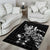 New Zealand Rugby Warrior Custom Area Rug Black Fern Taniko Motif