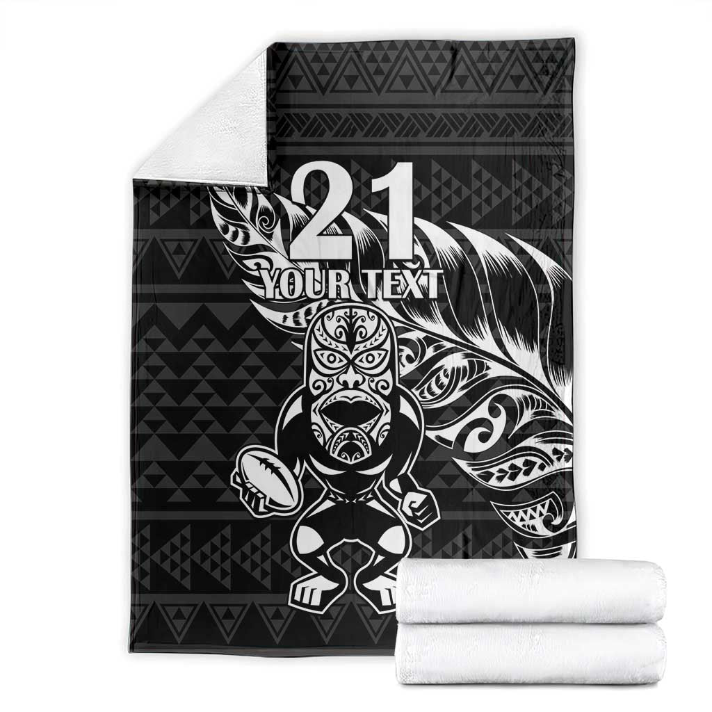New Zealand Rugby Warrior Custom Blanket Black Fern Taniko Motif LT9 - Polynesian Pride