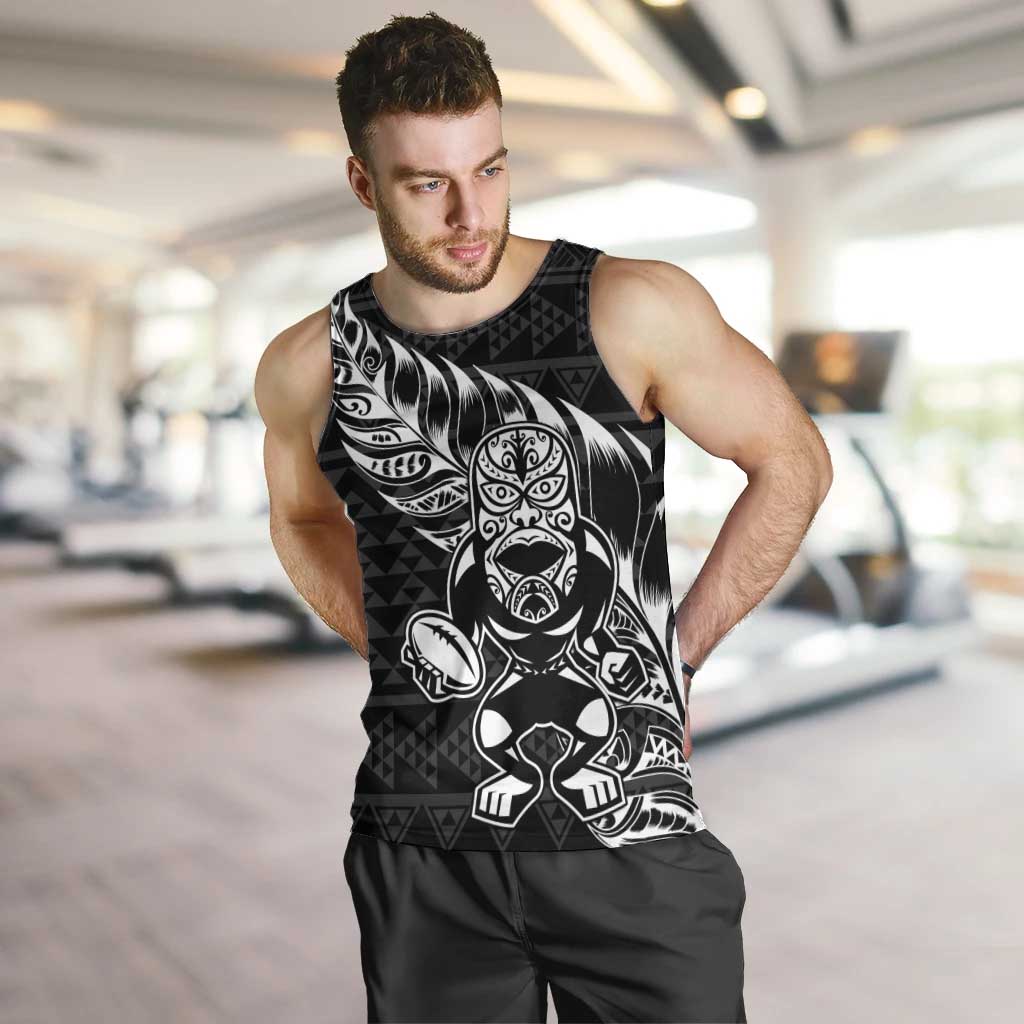 New Zealand Rugby Warrior Custom Men Tank Top Black Fern Taniko Motif