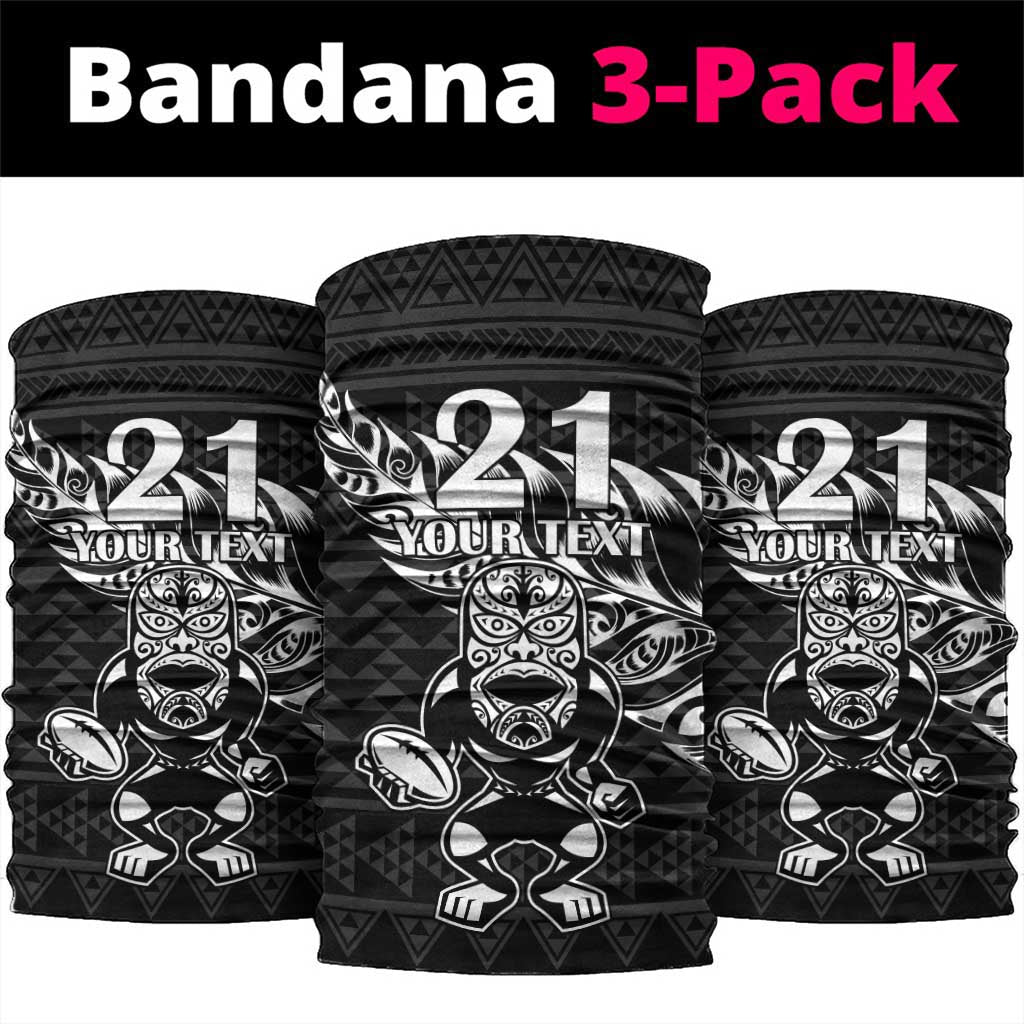 New Zealand Rugby Warrior Custom Neck Gaiter Black Fern Taniko Motif LT9 package One Size: 25*50cm Black - Polynesian Pride