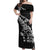 New Zealand Rugby Warrior Custom Off Shoulder Maxi Dress Black Fern Taniko Motif