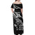 New Zealand Rugby Warrior Custom Off Shoulder Maxi Dress Black Fern Taniko Motif