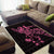 New Zealand Rugby Warrior Custom Area Rug Pink Fern Taniko Motif