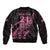 New Zealand Rugby Warrior Custom Bomber Jacket Pink Fern Taniko Motif