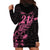 New Zealand Rugby Warrior Custom Hoodie Dress Pink Fern Taniko Motif