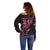 New Zealand Rugby Warrior Custom Off Shoulder Sweater Pink Fern Taniko Motif