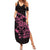 New Zealand Rugby Warrior Custom Summer Maxi Dress Pink Fern Taniko Motif