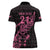 New Zealand Rugby Warrior Custom Women Polo Shirt Pink Fern Taniko Motif