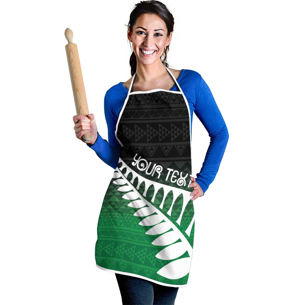 Green Silver Fern Spirit Taniko Tukutuku Personalised Apron LT9 - Polynesian Pride