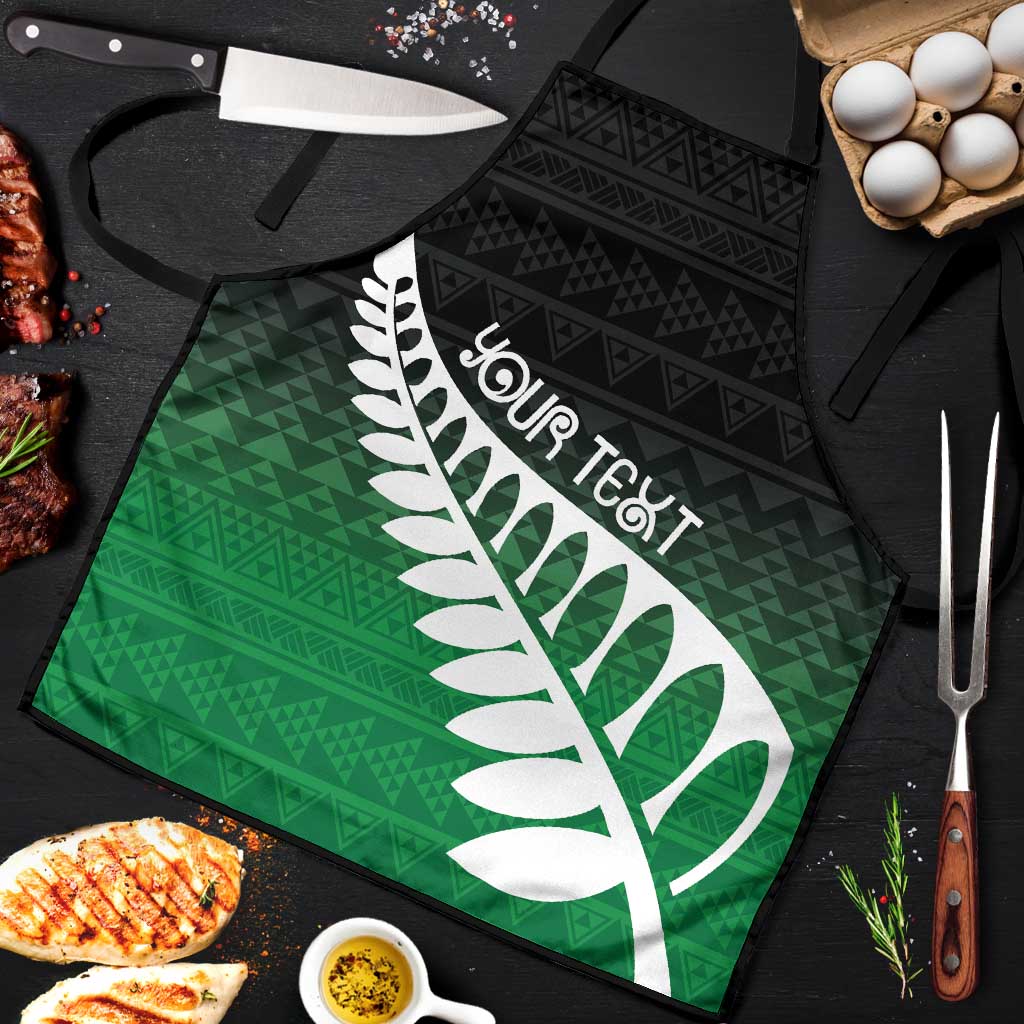 Green Silver Fern Spirit Taniko Tukutuku Personalised Apron LT9 Green - Polynesian Pride