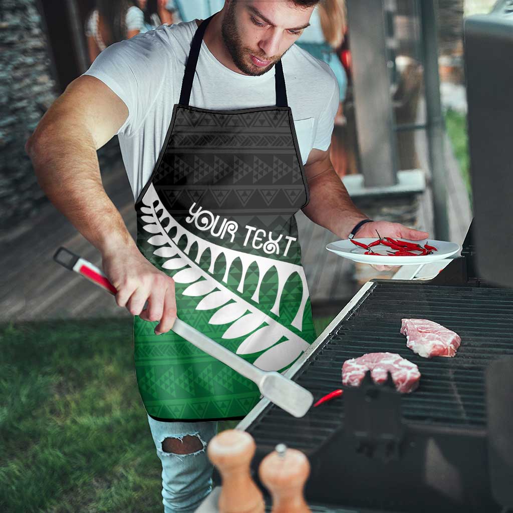 Green Silver Fern Spirit Taniko Tukutuku Personalised Apron LT9 - Polynesian Pride
