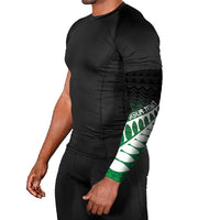 Green Silver Fern Spirit Taniko Tukutuku Personalised Arm Sleeves LT9 - Polynesian Pride
