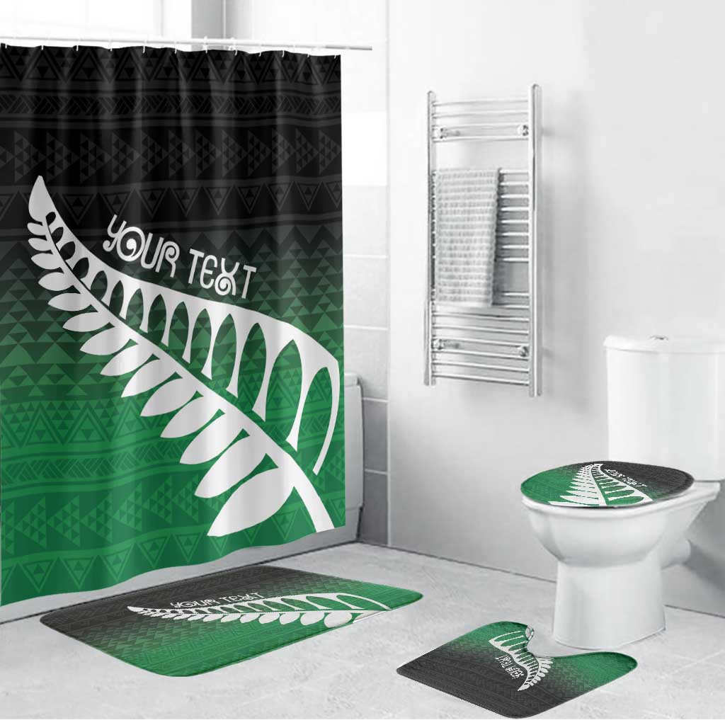 Green Silver Fern Spirit Taniko Tukutuku Personalised Bathroom Set LT9 Bathroom Set (4 pcs) Green - Polynesian Pride
