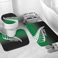 Green Silver Fern Spirit Taniko Tukutuku Personalised Bathroom Set LT9 Mat Set Only (3 pcs) One Size Green - Polynesian Pride