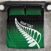 Green Silver Fern Spirit Taniko Tukutuku Personalised Bedding Set LT9 Green - Polynesian Pride