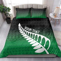 Green Silver Fern Spirit Taniko Tukutuku Personalised Bedding Set LT9 - Polynesian Pride