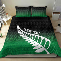 Green Silver Fern Spirit Taniko Tukutuku Personalised Bedding Set LT9 - Polynesian Pride
