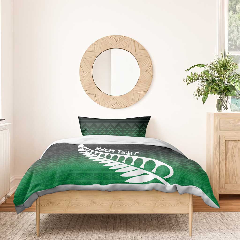 Green Silver Fern Spirit Taniko Tukutuku Personalised Bedding Set LT9 - Polynesian Pride
