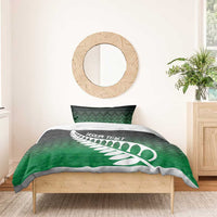 Green Silver Fern Spirit Taniko Tukutuku Personalised Bedding Set LT9 - Polynesian Pride