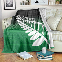 Green Silver Fern Spirit Taniko Tukutuku Personalised Blanket LT9 Green - Polynesian Pride