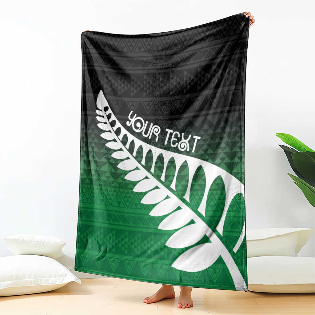 Green Silver Fern Spirit Taniko Tukutuku Personalised Blanket LT9 - Polynesian Pride