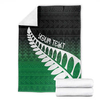 Green Silver Fern Spirit Taniko Tukutuku Personalised Blanket LT9 - Polynesian Pride