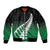 Green Silver Fern Spirit Taniko Tukutuku Personalised Bomber Jacket