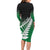 Green Silver Fern Spirit Taniko Tukutuku Personalised Long Sleeve Bodycon Dress