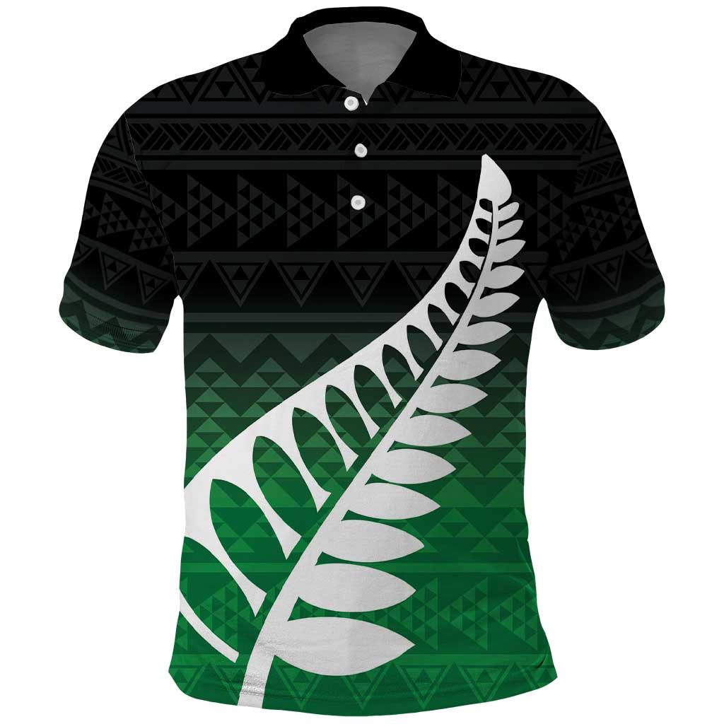 Green Silver Fern Spirit Taniko Tukutuku Personalised Polo Shirt LT9 Green - Polynesian Pride