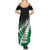 Green Silver Fern Spirit Taniko Tukutuku Personalised Summer Maxi Dress