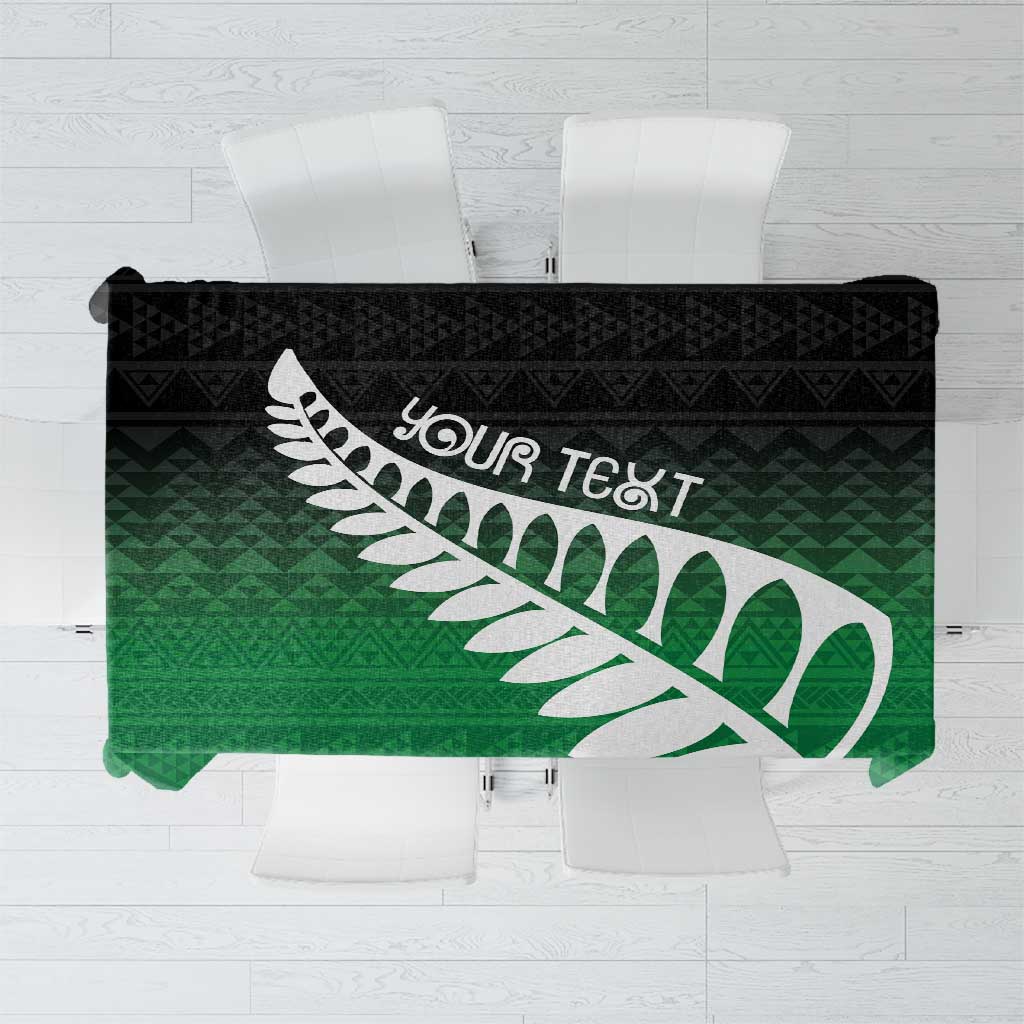 Green Silver Fern Spirit Taniko Tukutuku Personalised Tablecloth LT9 Green - Polynesian Pride