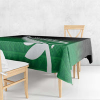 Green Silver Fern Spirit Taniko Tukutuku Personalised Tablecloth LT9 - Polynesian Pride