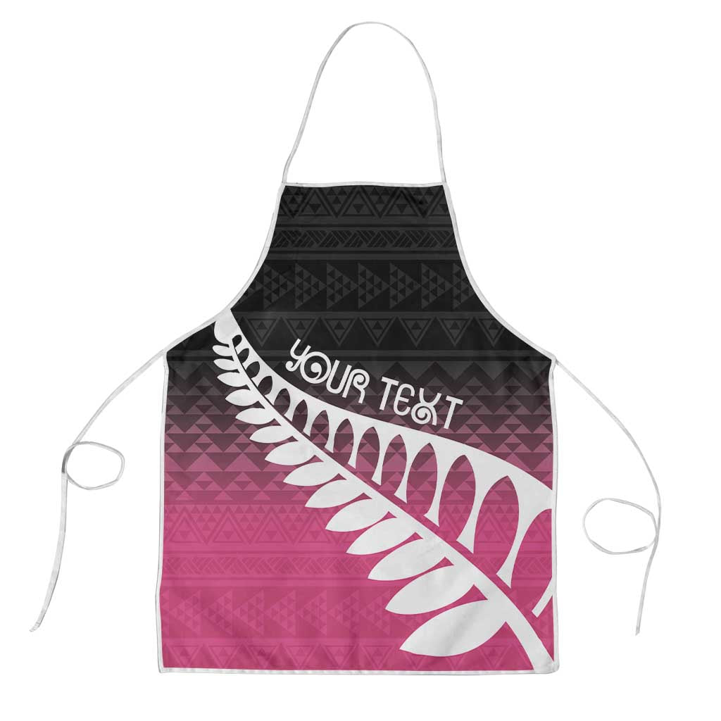 Pink Silver Fern Spirit Taniko Tukutuku Personalised Apron LT9 Pink - Polynesian Pride