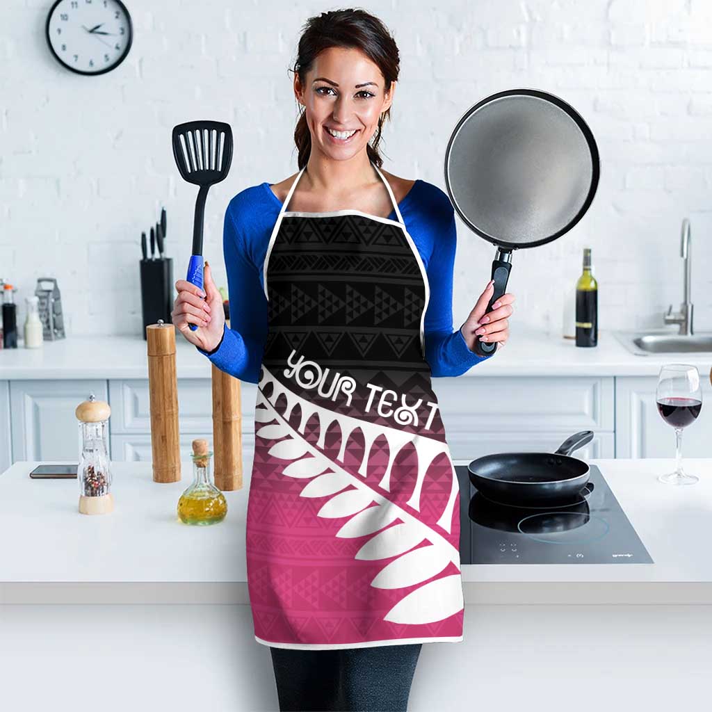 Pink Silver Fern Spirit Taniko Tukutuku Personalised Apron LT9 - Polynesian Pride