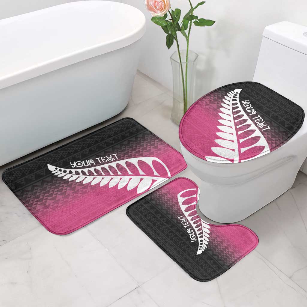 Pink Silver Fern Spirit Taniko Tukutuku Personalised Bathroom Set LT9 - Polynesian Pride