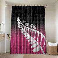 Pink Silver Fern Spirit Taniko Tukutuku Personalised Bathroom Set LT9 Shower Curtain Only Pink - Polynesian Pride