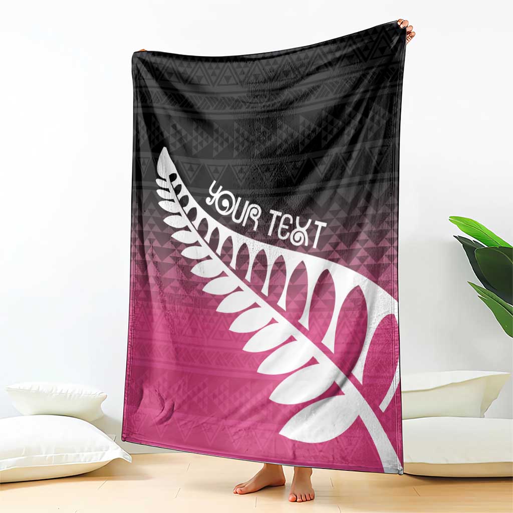 Pink Silver Fern Spirit Taniko Tukutuku Personalised Blanket LT9 - Polynesian Pride