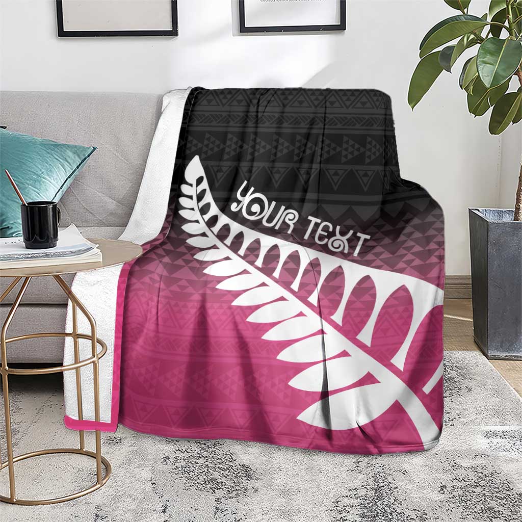 Pink Silver Fern Spirit Taniko Tukutuku Personalised Blanket LT9 - Polynesian Pride