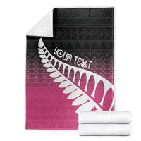 Pink Silver Fern Spirit Taniko Tukutuku Personalised Blanket LT9 - Polynesian Pride
