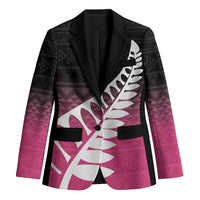 Pink Silver Fern Spirit Taniko Tukutuku Personalised Blazer LT9 Unisex Pink - Polynesian Pride