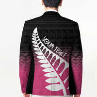 Pink Silver Fern Spirit Taniko Tukutuku Personalised Blazer LT9 - Polynesian Pride