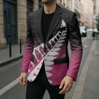 Pink Silver Fern Spirit Taniko Tukutuku Personalised Blazer LT9 - Polynesian Pride
